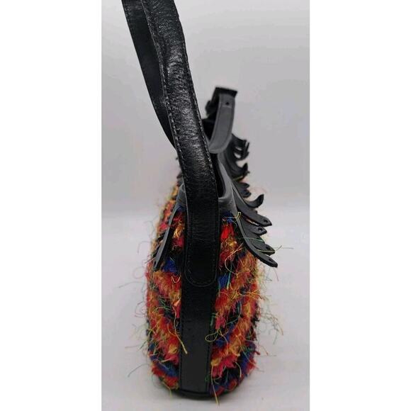 Y2K Brighton Small Fringed Eyelash Rainbow Handbag Purse Small Leather Fiesta - Picture 5 of 9